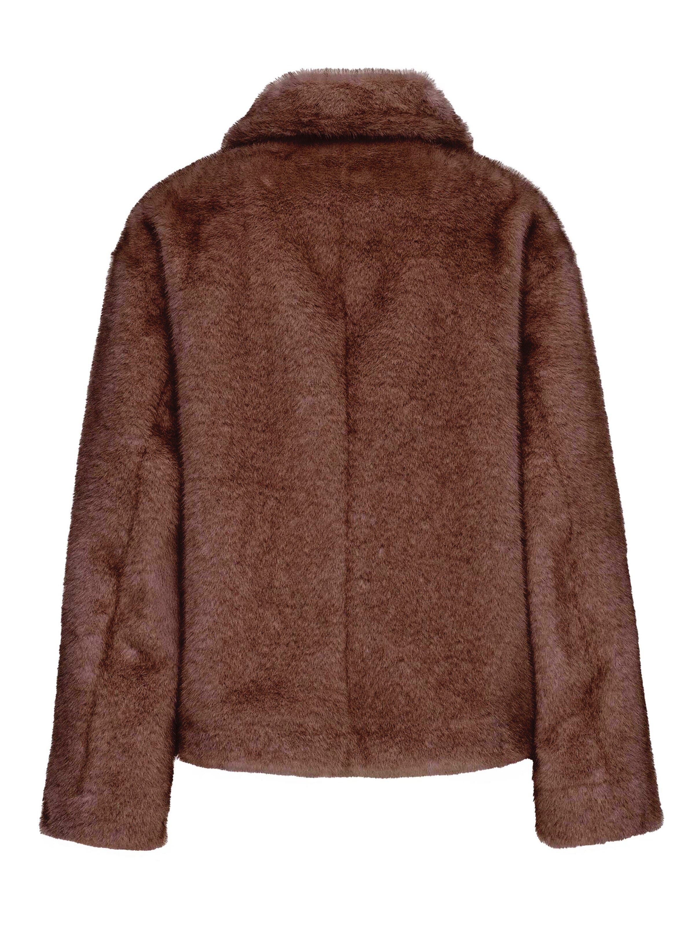 MANISA Between-season jacket 'Kunstpelzjacke' in Brown