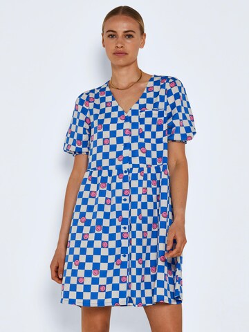 Robe-chemise Noisy may en bleu : devant