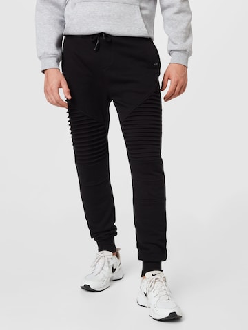 INDICODE JEANS Tapered Pants 'Cristobal' in Black: front