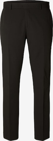 Coupe slim Pantalon à plis SELECTED HOMME en noir : devant