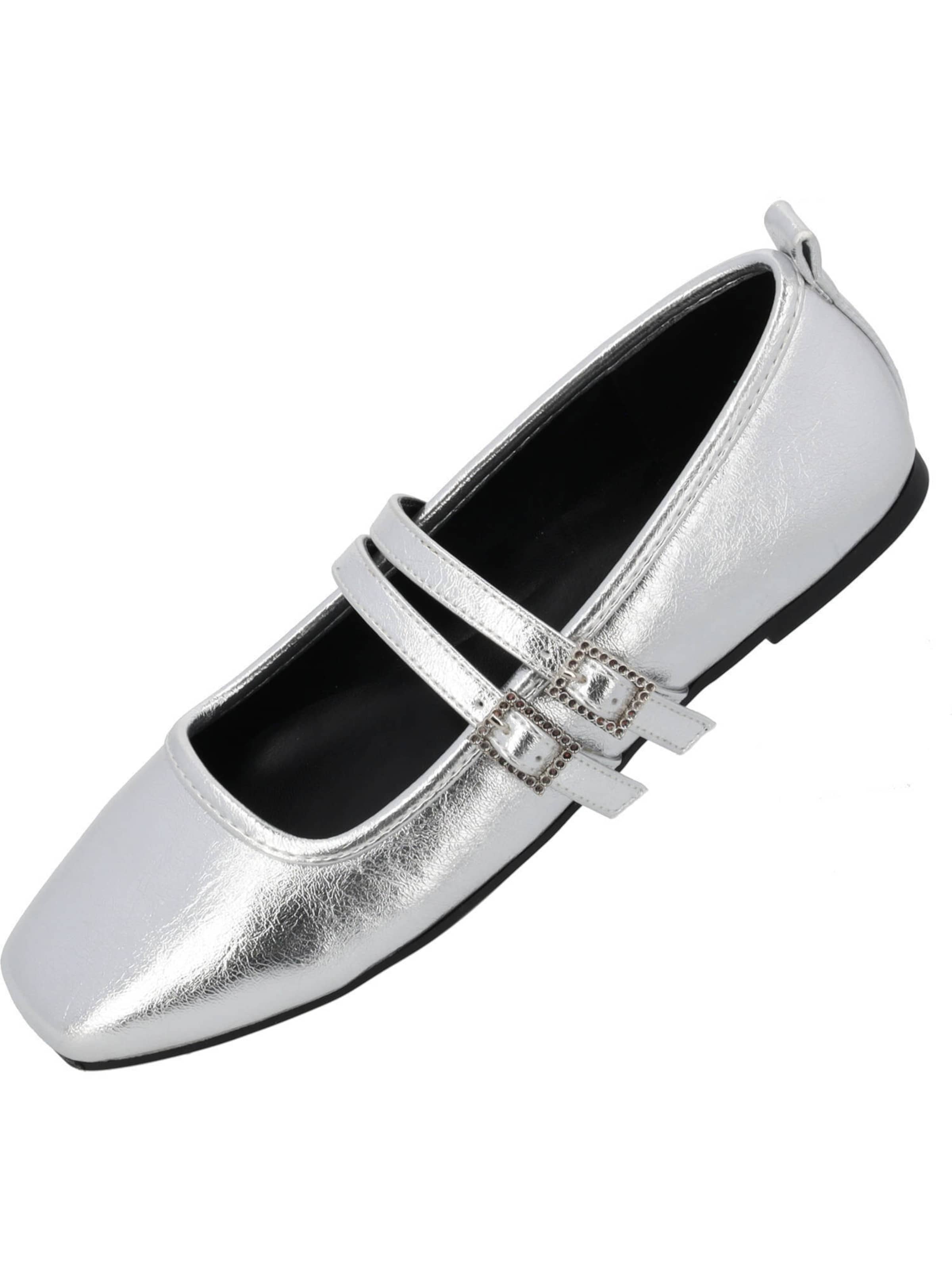 Palado by Sila Sahin Strap ballerina 'Biaruk' in Silver: front
