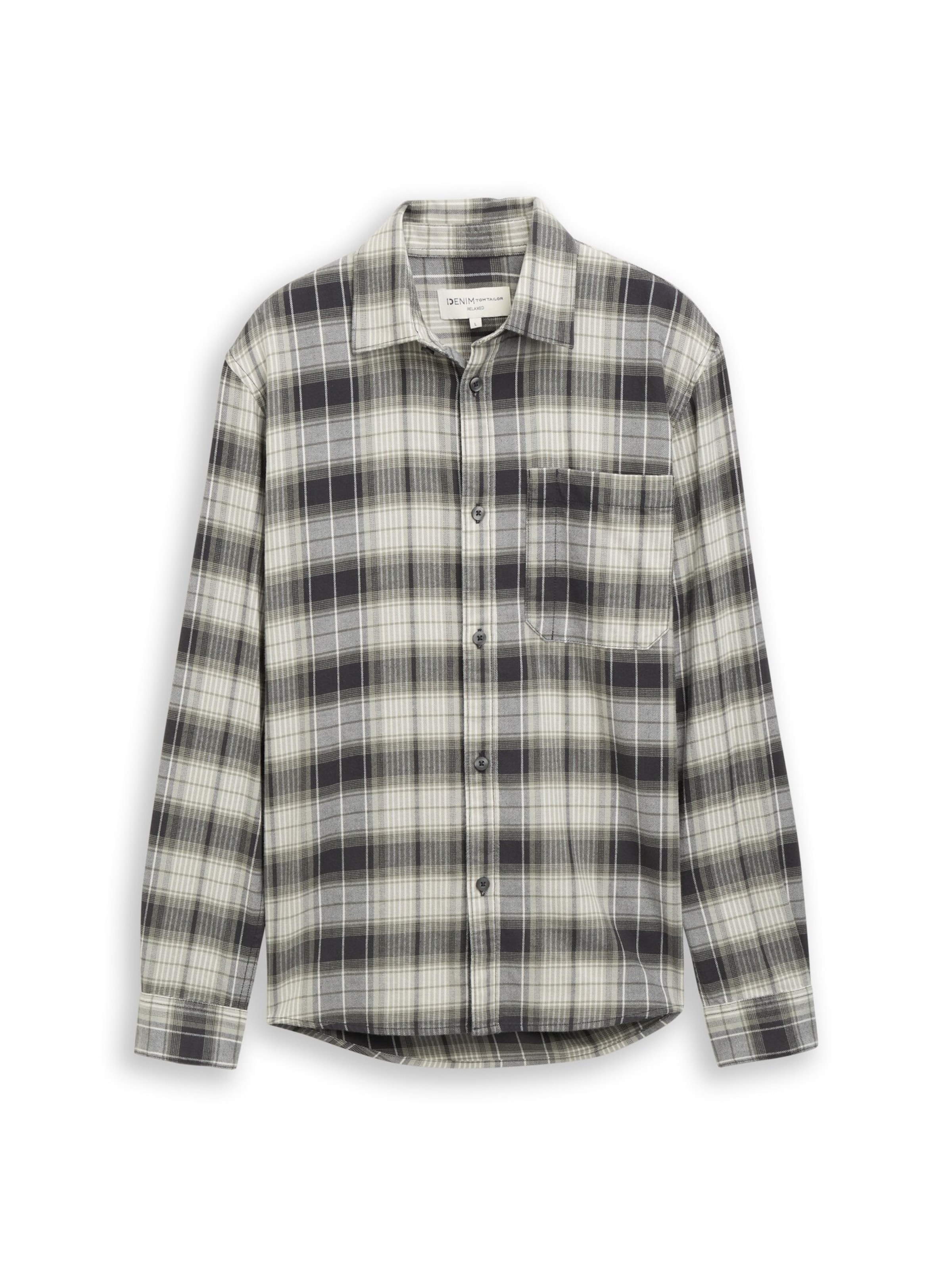 TOM TAILOR DENIM Классический крой Рубашка в Белый: спереди