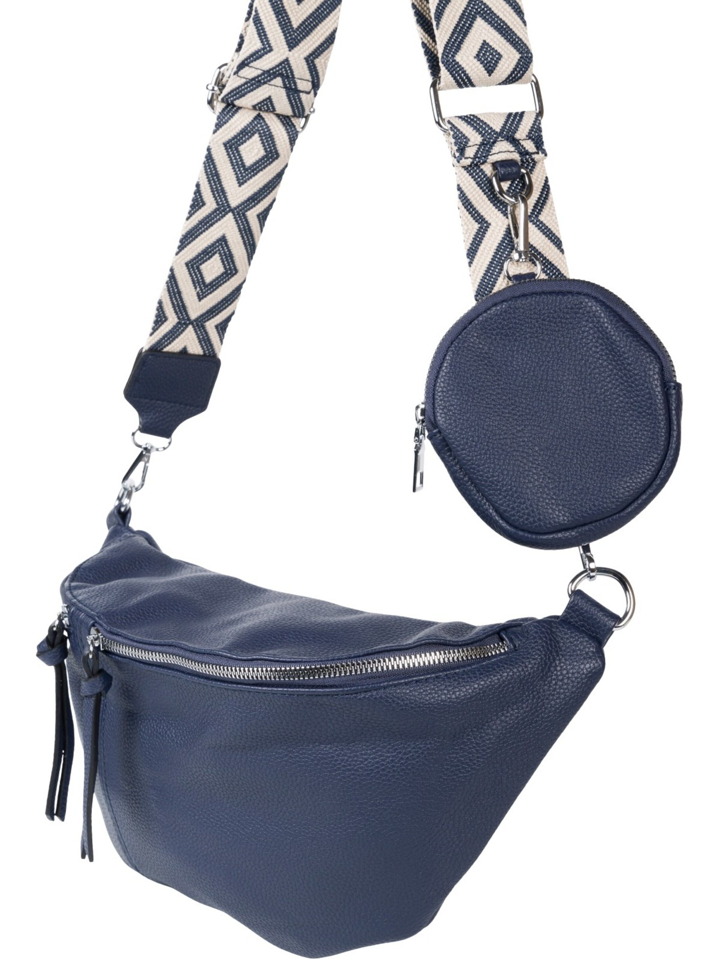 styleBREAKER Crossbody bag 'Halbmond Crossbody Bag Set 3-Teilig' in Blue