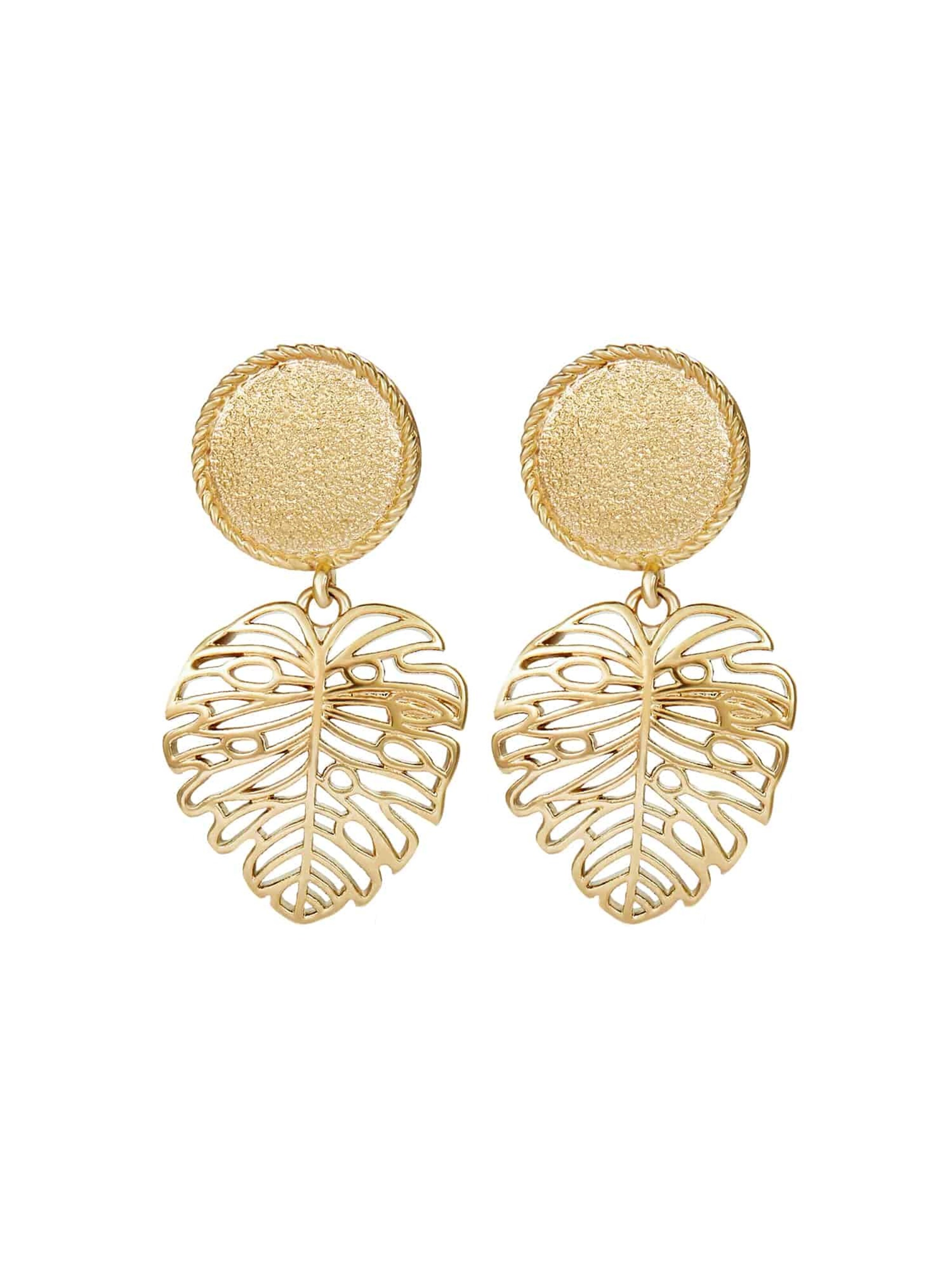 Victoria Hyde - Brincos 'Sandra' em ouro: frente