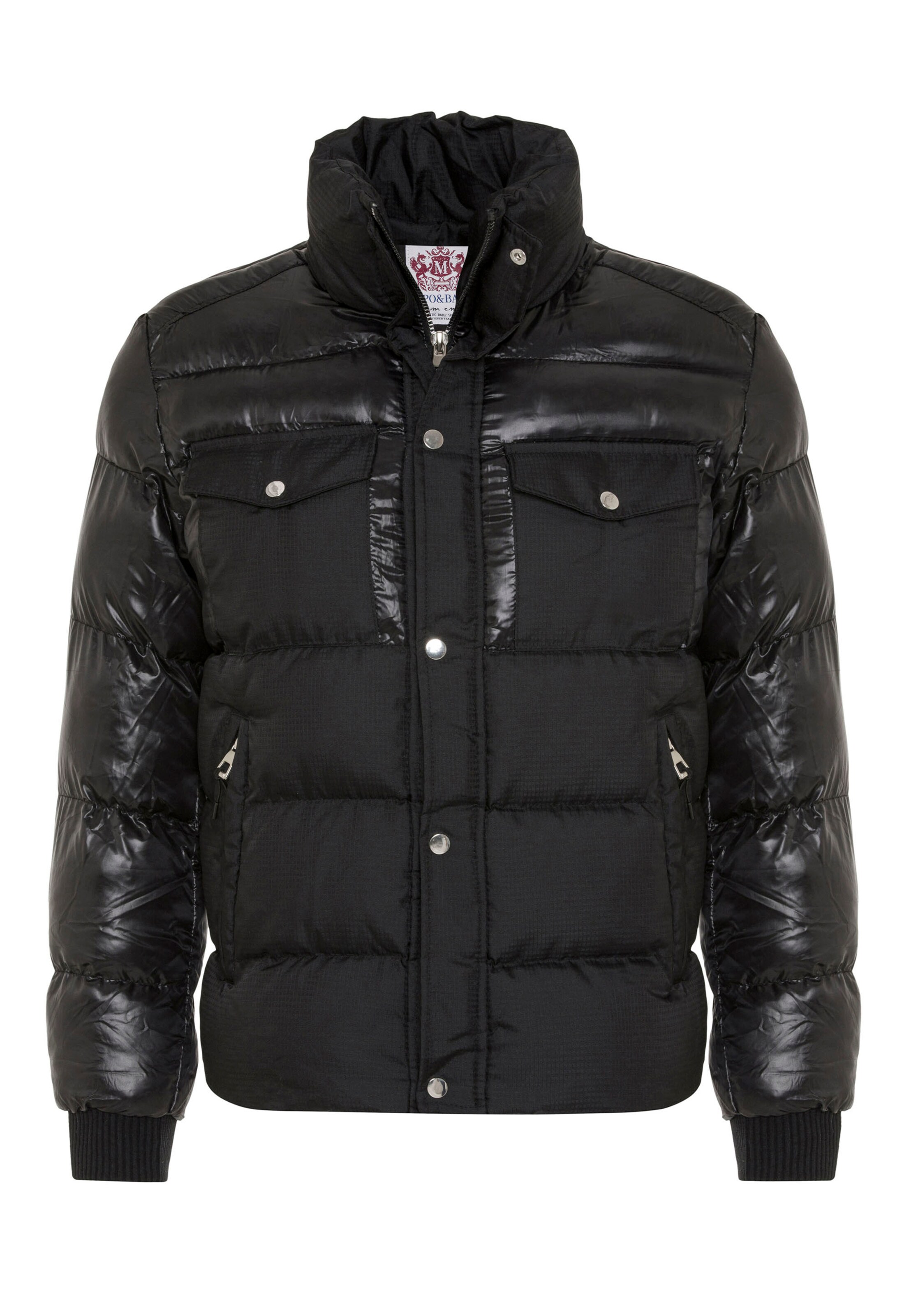 CIPO & BAXX Steppjacke in Schwarz: Vorderseite