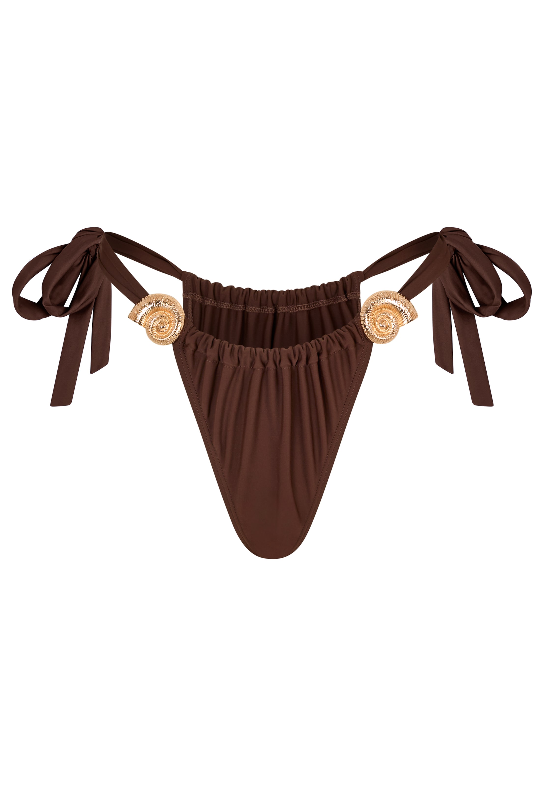 Moda Minx Bikinihose 'Nautilius Shell' in Braun: Vorderseite