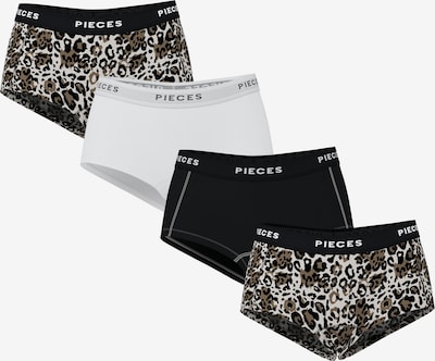 PIECES Hipster gaćice u svijetlobež / čokolada / crna / bijela, Pregled proizvoda