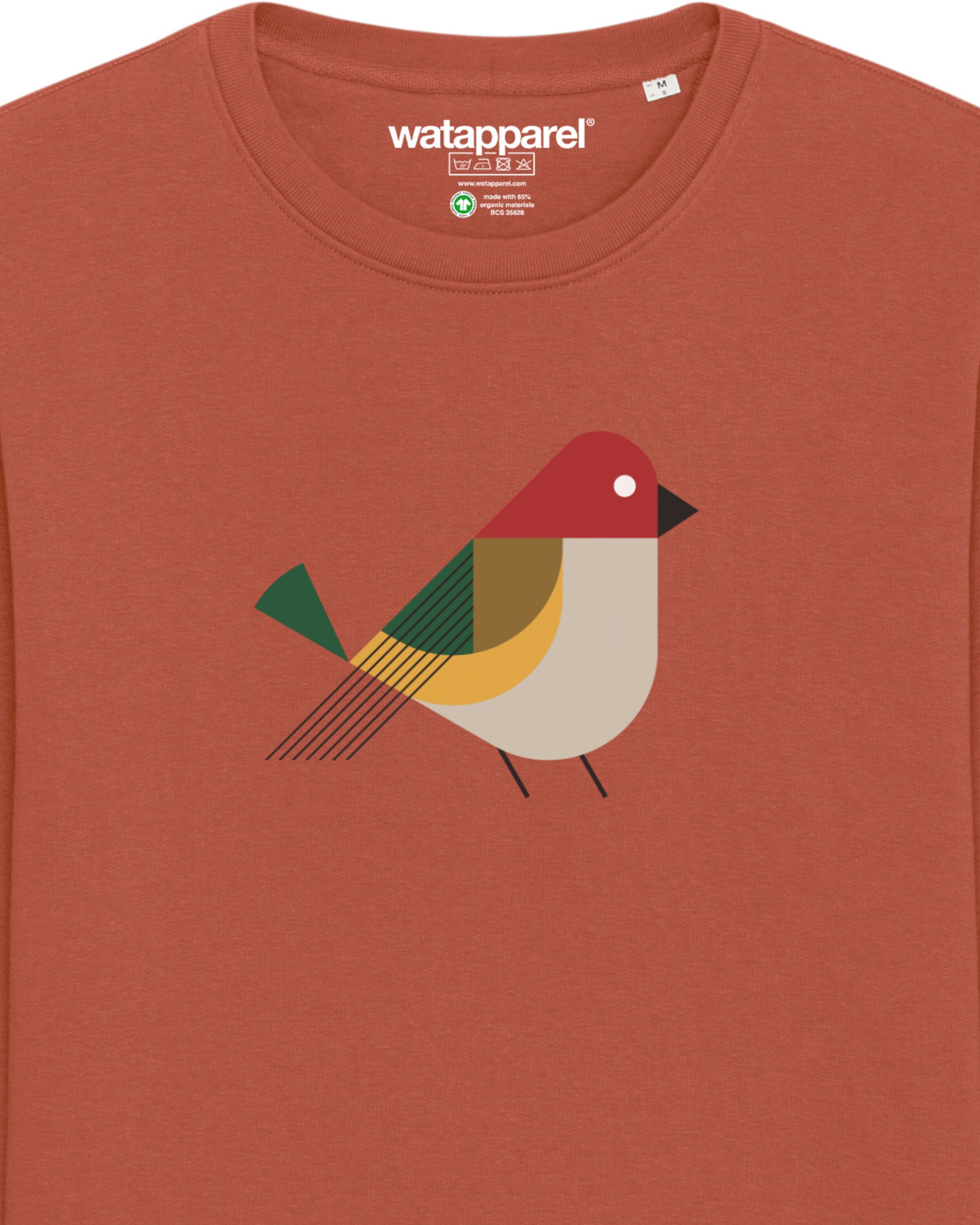 Watapparel Sweatshirt ' Vogel ' in Bruin