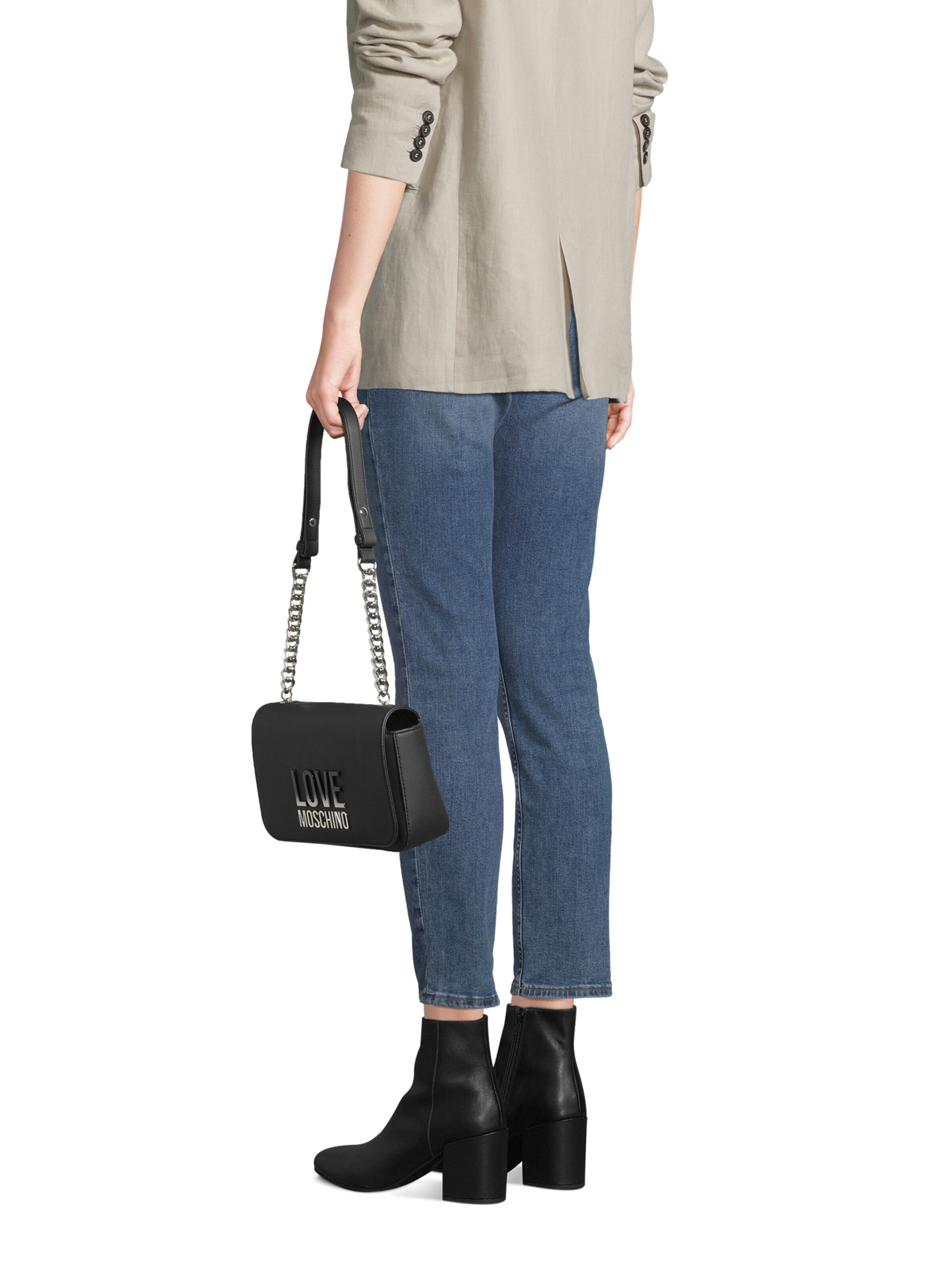 Borsa a tracolla di Love Moschino in nero: frontale