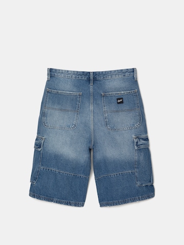 Pull&Bear Loosefit Cargojeans i blå