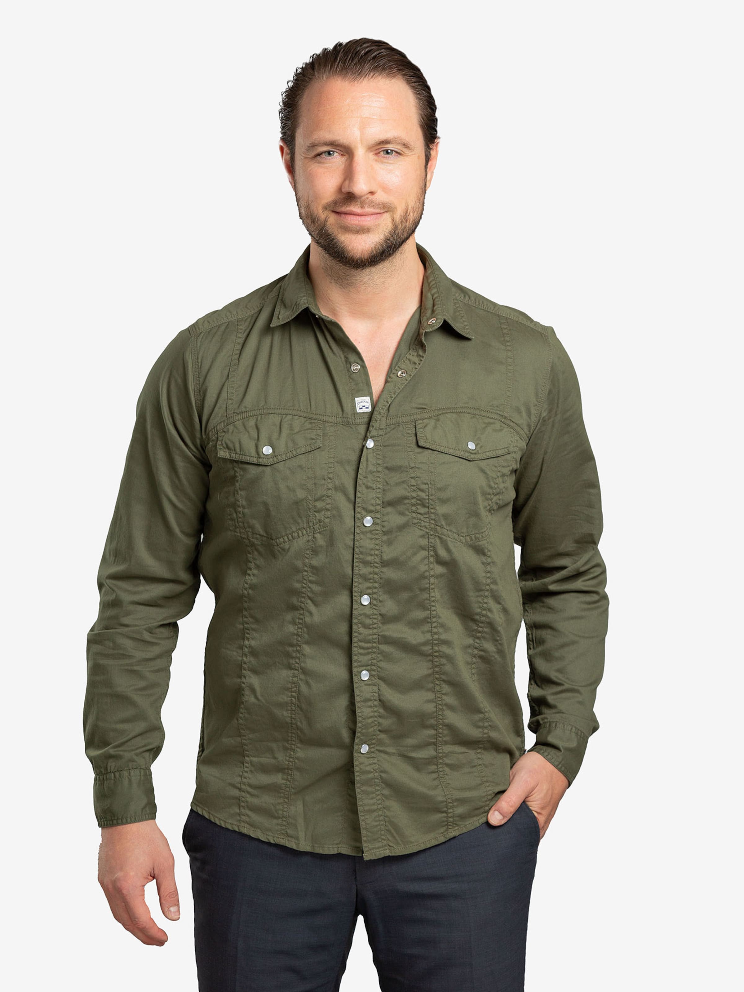 Checker Regular fit Button Up Shirt ' Dynasty Denim ' in Green: front