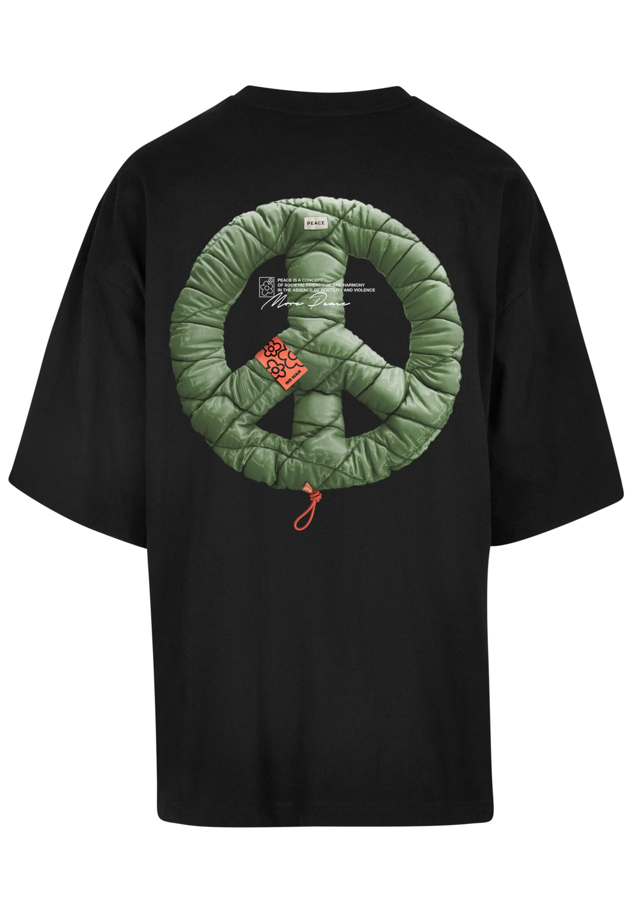 MT Upscale Tričko 'Puffer Peace' – černá