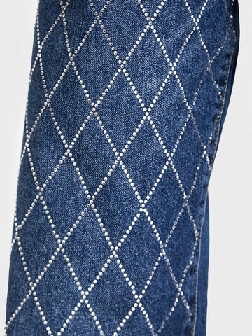 IT'S BASIC Regular Jeans 'Rhinestone Loose High Rise' in Blue