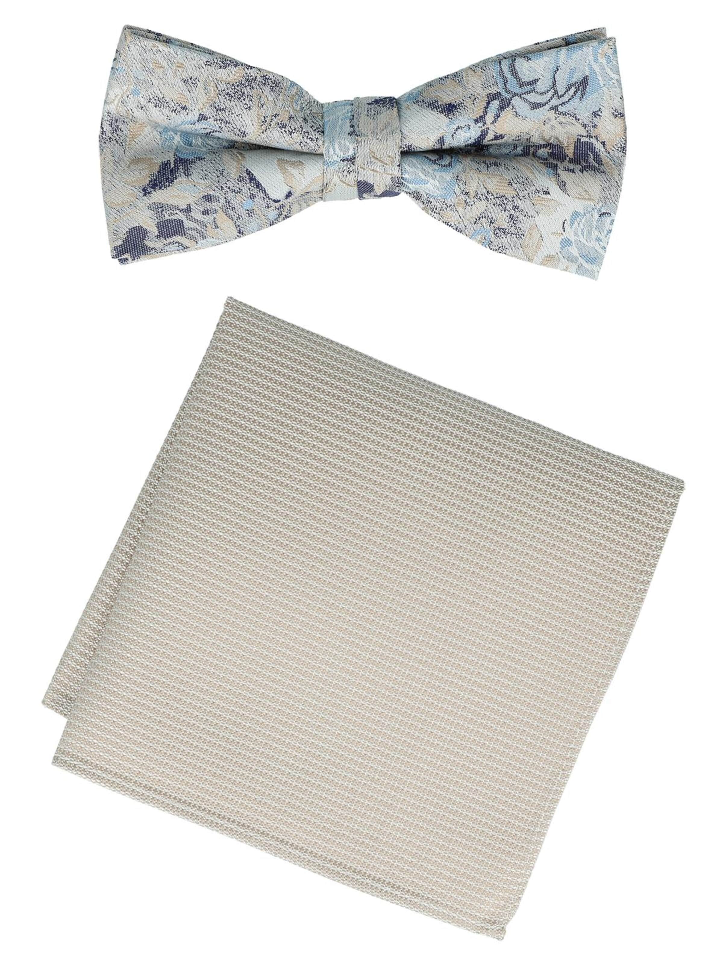 WILLEN Bow Tie 'Set Floral/ Uni' in Beige