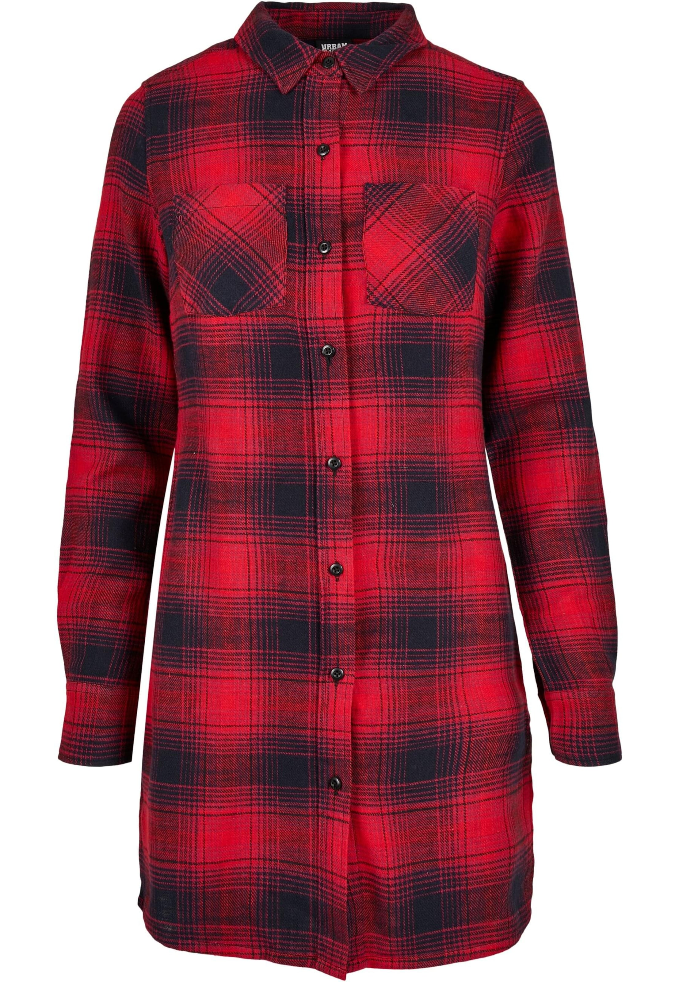 Urban Classics Shirt dress in Red: front