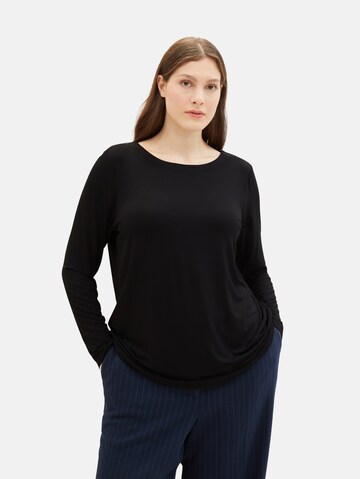 Tricou de la Tom Tailor Women + pe negru