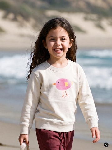MelaDi Sweatshirt 'Lila Vogel'‌‌‌‌‌‌‌‌‌‌ in Weiß