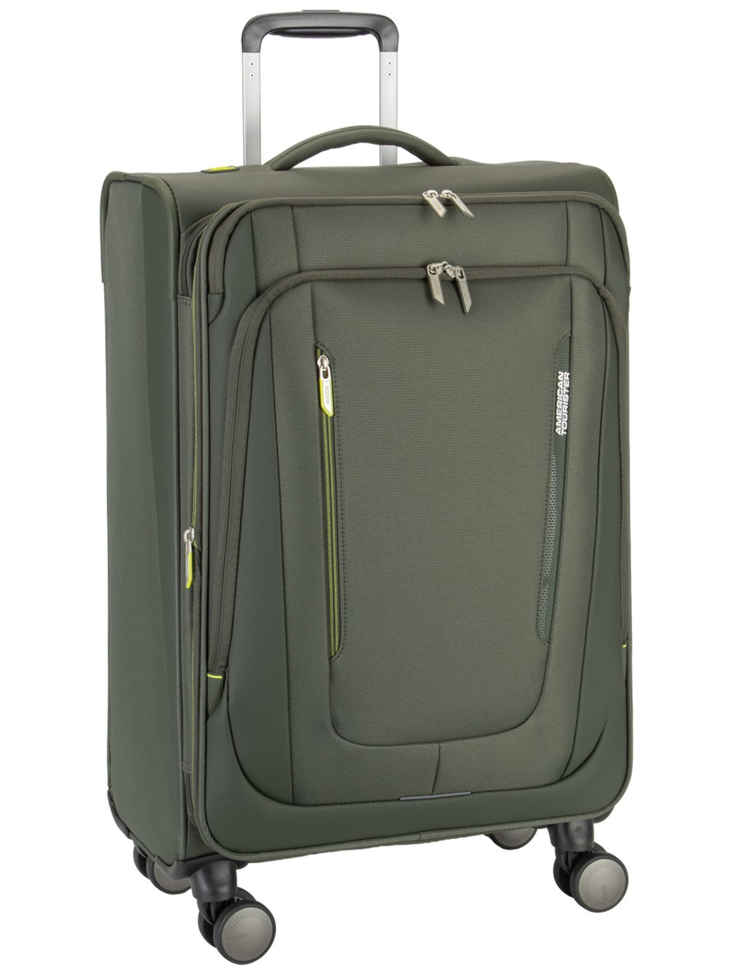 American Tourister Trolley ' Wanderlite Spinner' in Grün: Vorderseite
