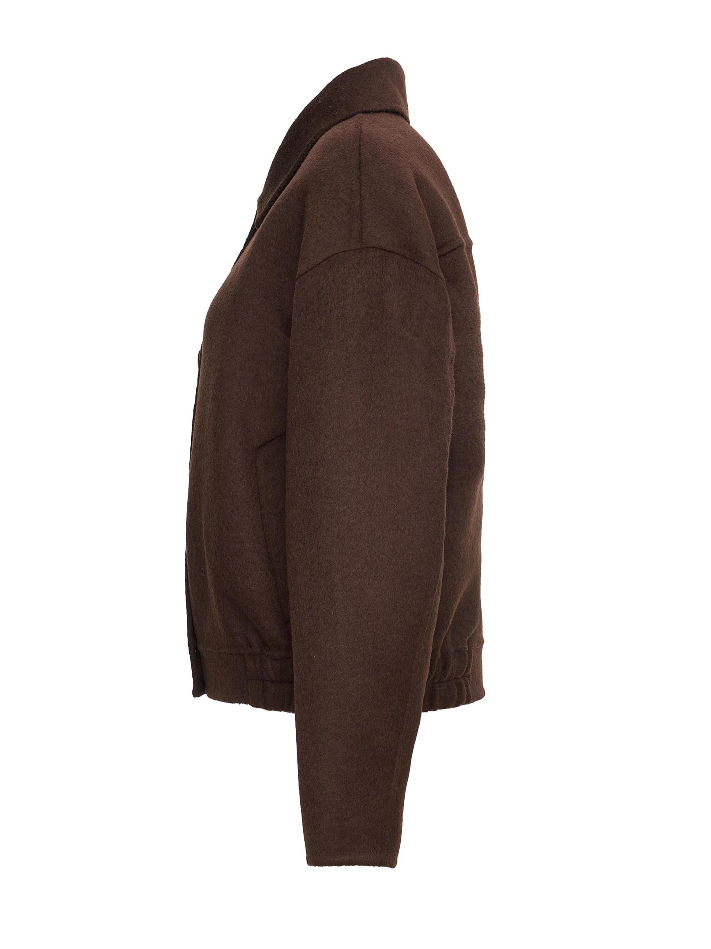 MANISA Between-season jacket 'Wolljacke' in Brown