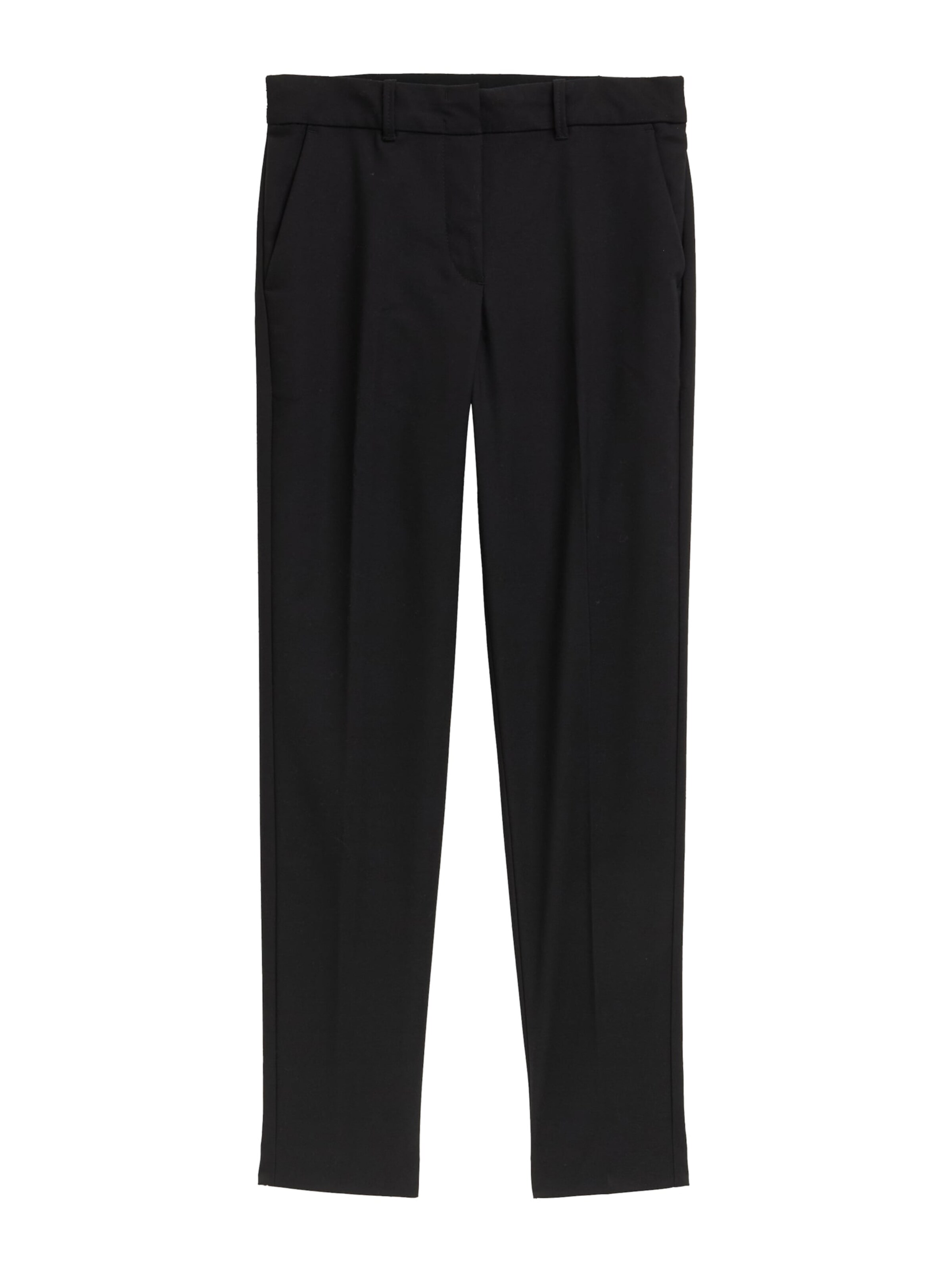 TOM TAILOR Slim fit Trousers with creases 'Mia' in Black: front