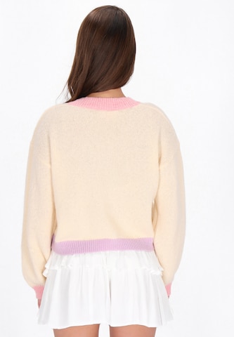 MYMO Gebreid vest 'Young Fashion' in Wit