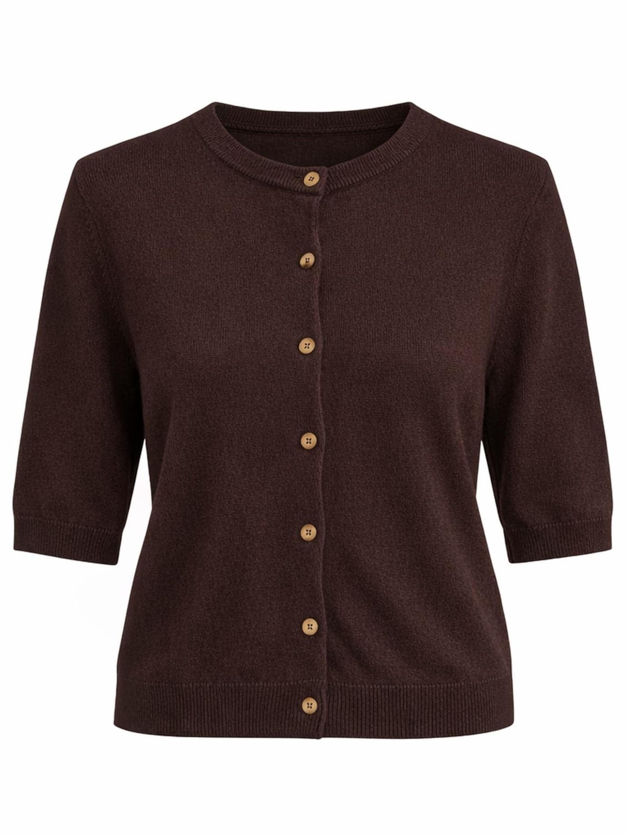 Fiora Muse Gebreid vest in Bruin: voorkant