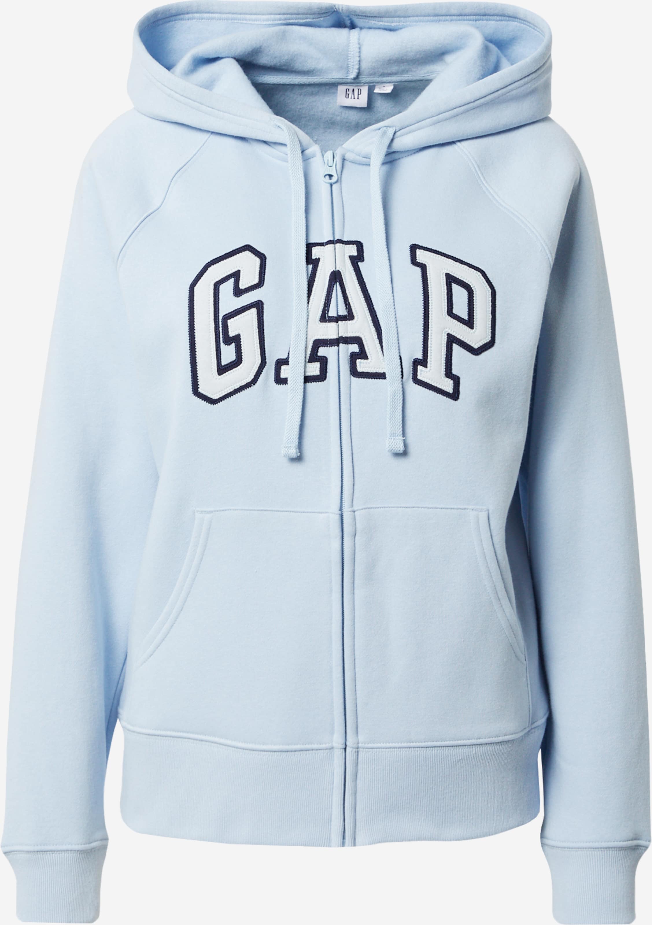 GAP Zip Up Hoodie in Pastel Blue Light Blue ABOUT YOU