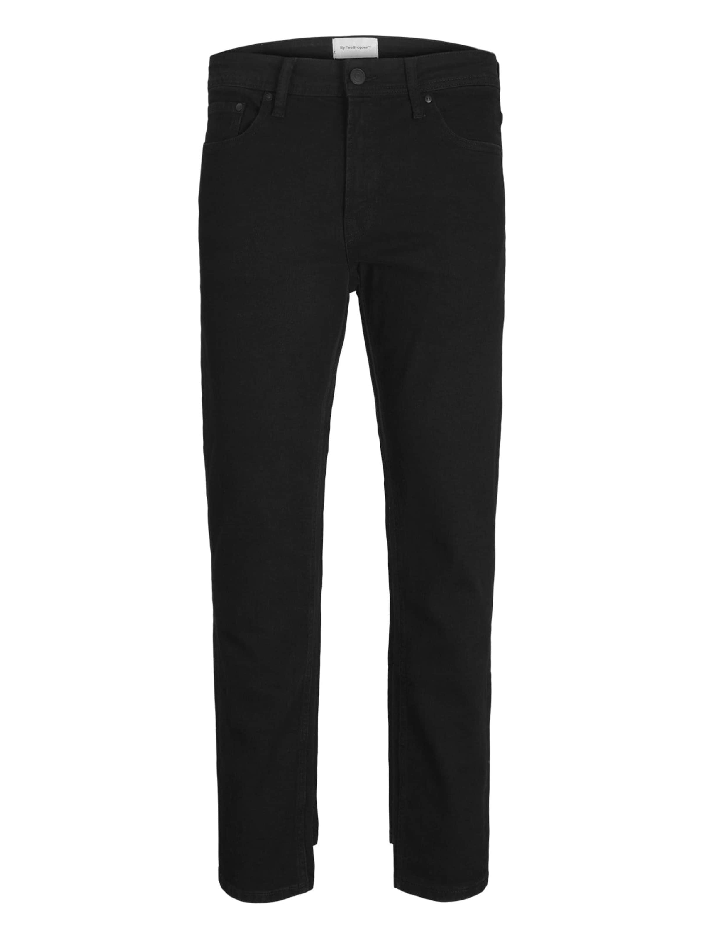 TEESHOPPEN Regular Jeans in Black: front