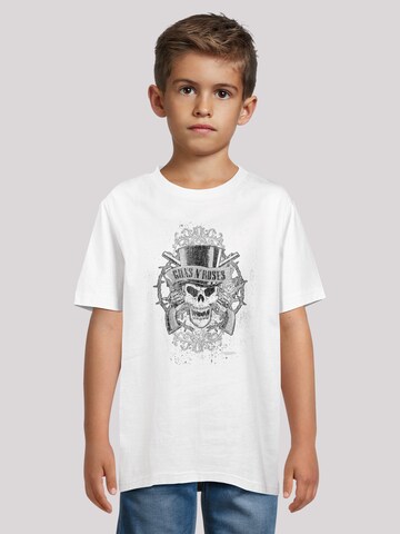 F4NT4STIC T-Shirt 'Guns 'N' Roses Skull and Pistols' in Weiß: Vorderseite