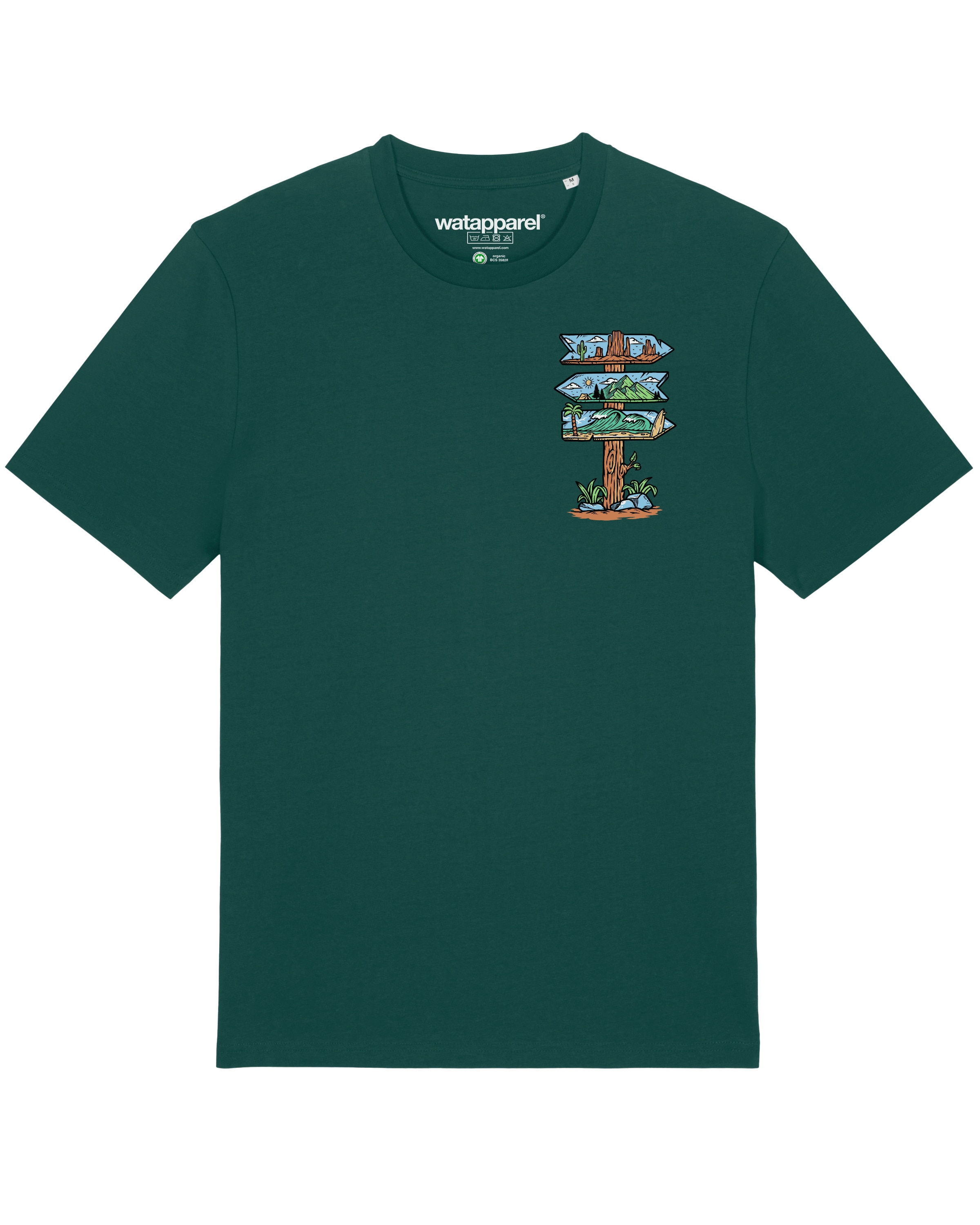 Watapparel Shirt 'Adventure is everywhere' in Grün: Vorderseite