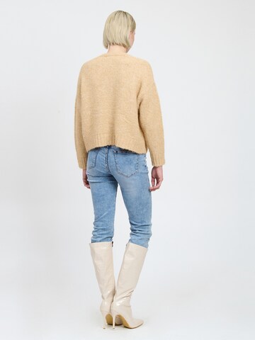 Influencer Knit Cardigan in Beige