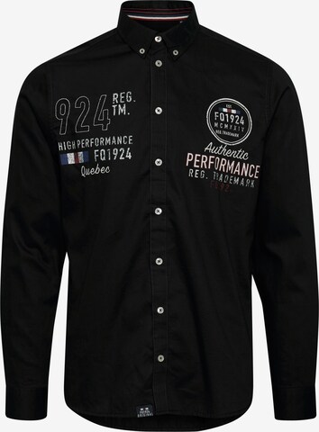 FQ1924 Regular fit Button Up Shirt in Black: front