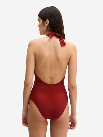 Marc O'Polo Bralette Swimsuit ' Shiny ' in Brown