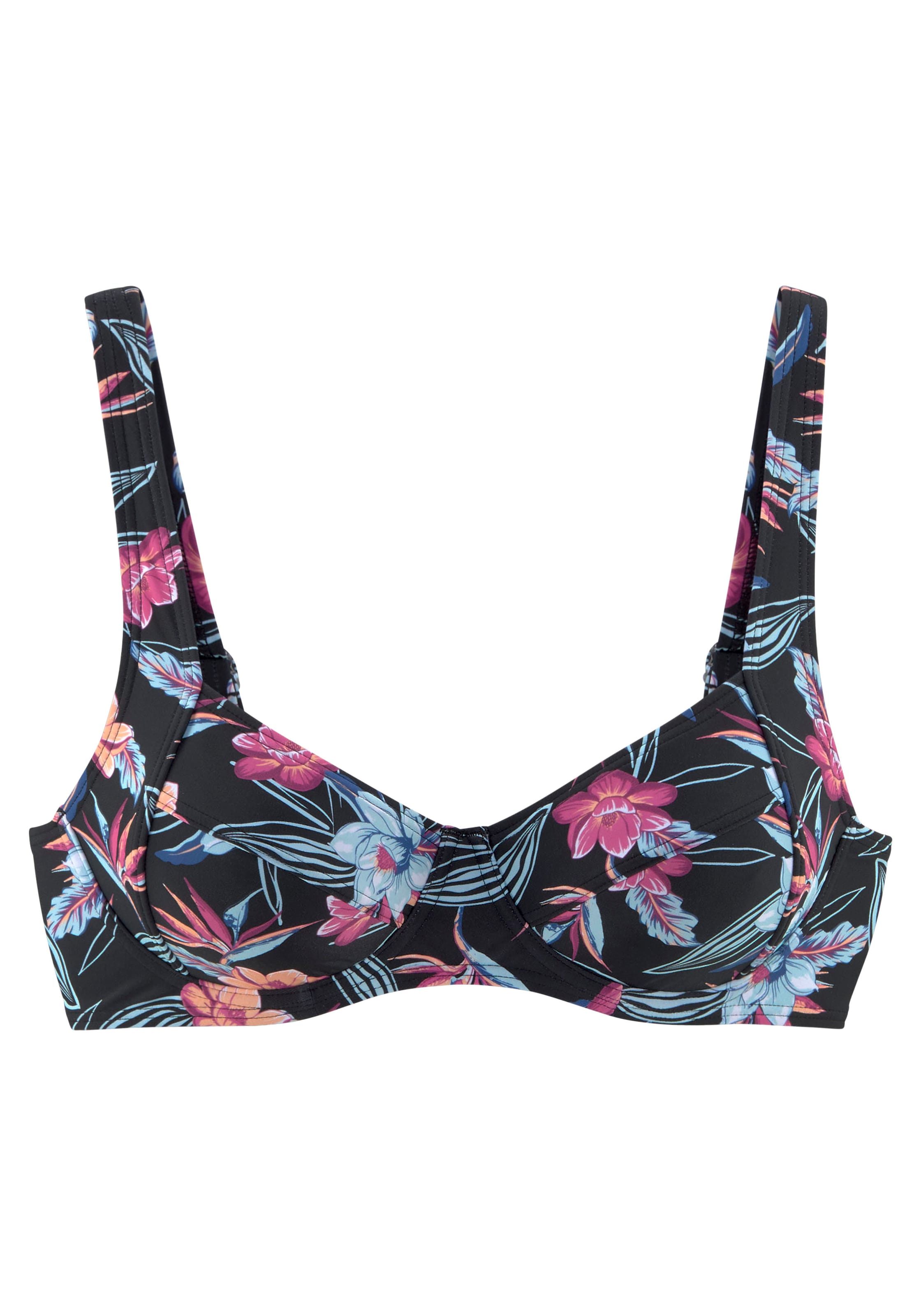 T-shirt Top per bikini di KangaROOS in nero: frontale