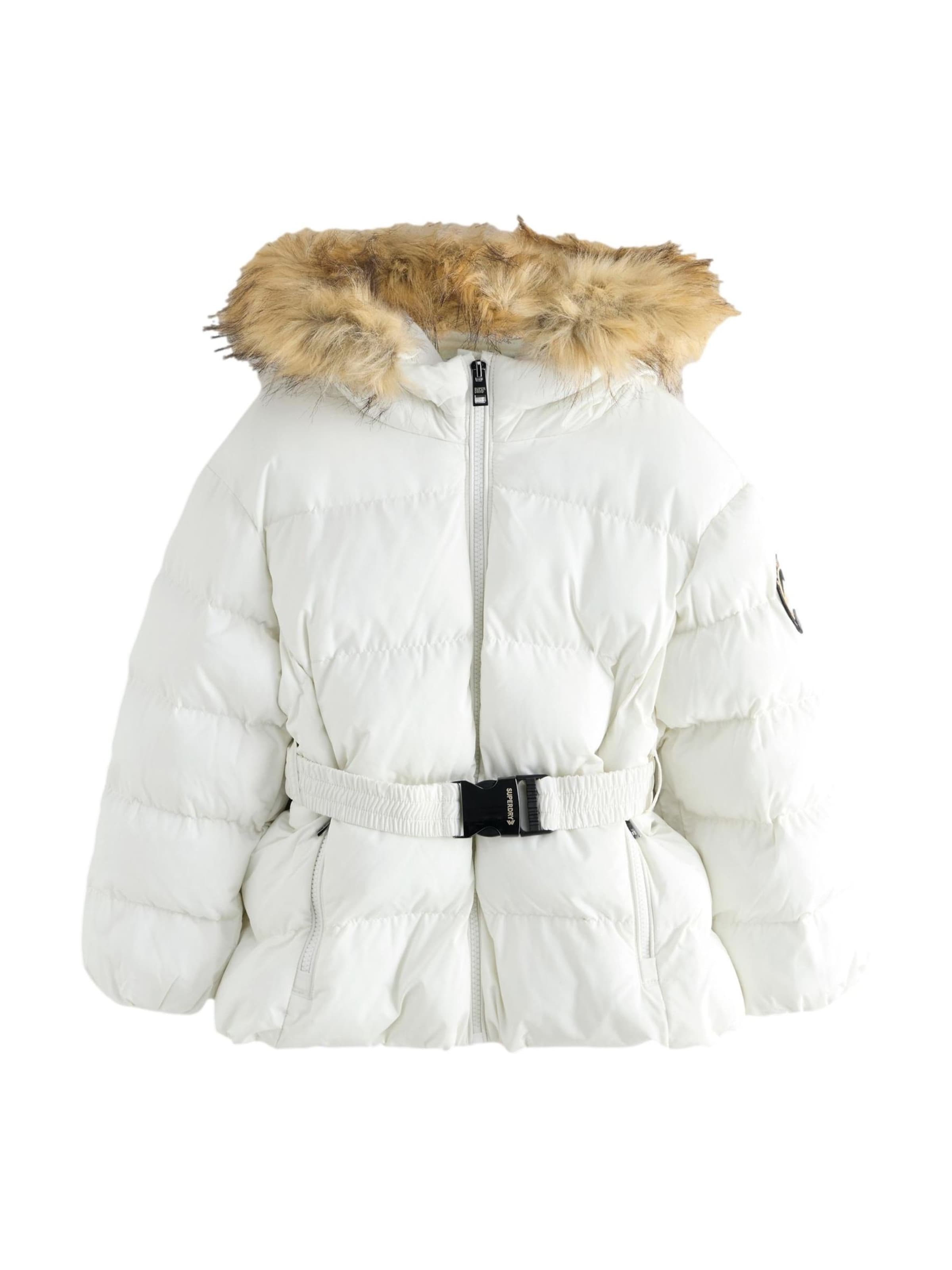 balta Superdry Paltas: priekis