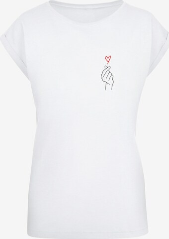 Merchcode Shirt 'K Heart' in Wit: voorkant