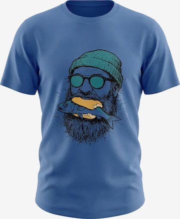 karlskopf Shirt 'FISCHFUTTER' in Blue: front