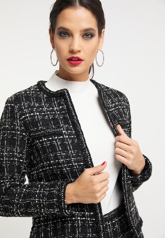 Blazer di faina in nero