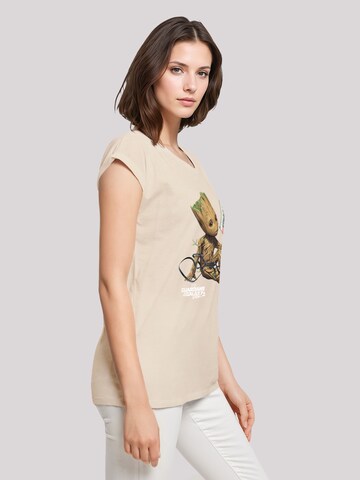 F4NT4STIC Shirt 'Marvel Guardians Of The Galaxy Vol2 Groot Tape' in Beige
