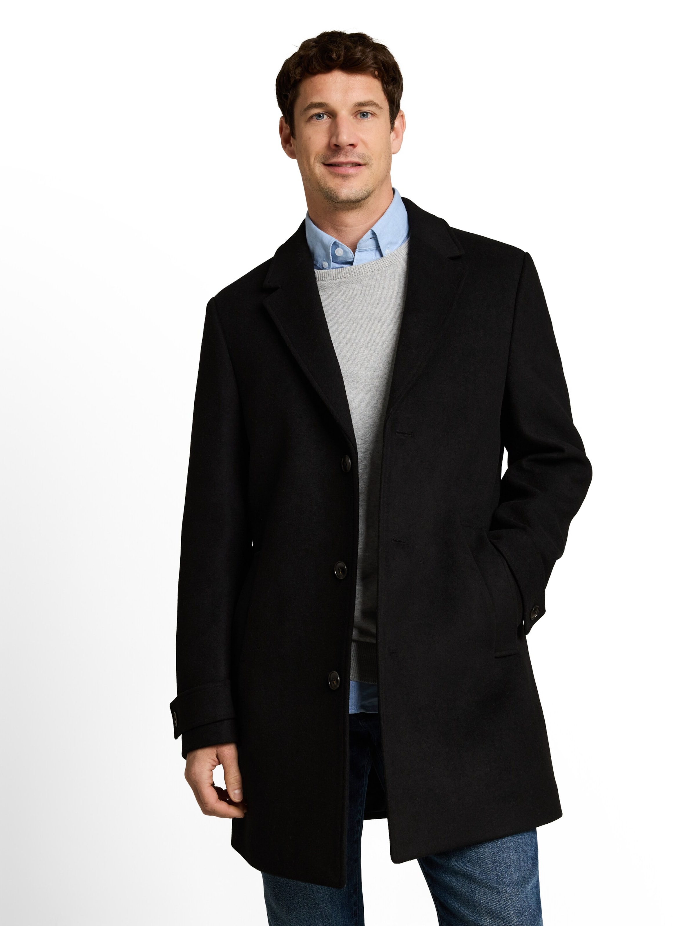 TOM TAILOR Between-Seasons Coat in Black: front
