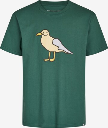 Cleptomanicx T-Shirt 'Smile Gull' in Grün: predná strana