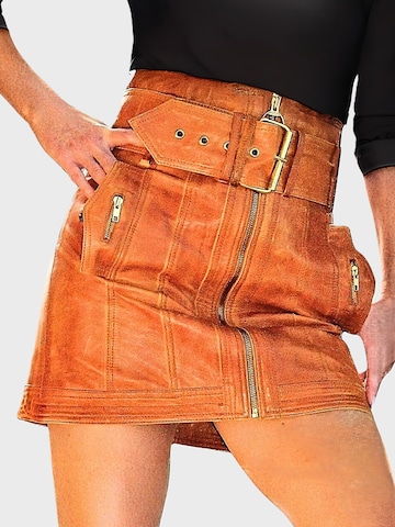 Be  Noble Rok 'Lederrock im A-Style Used Look' in Bruin