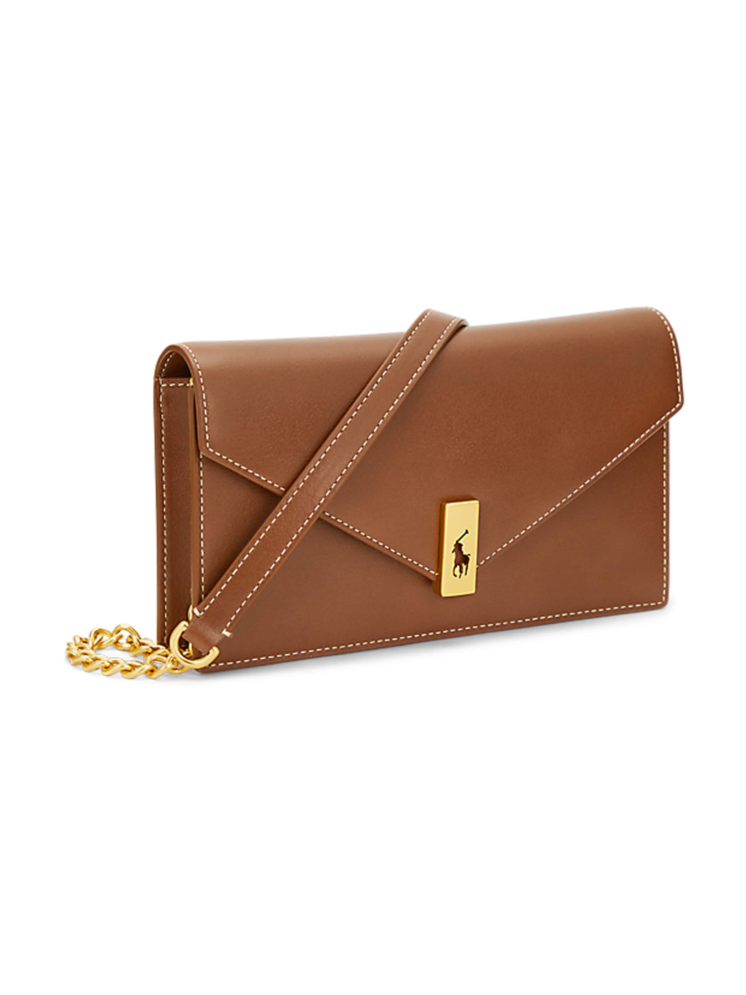 Polo Ralph Lauren Clutch in Bruin: voorkant