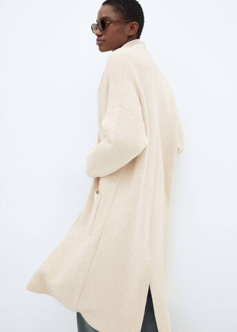 MANGO Knitted Coat 'Ringo' in Beige