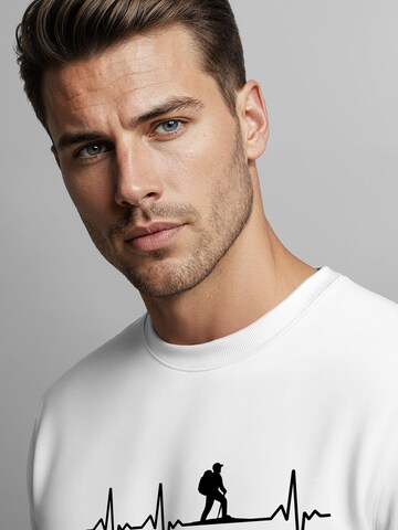 Neverless Sweatshirt 'Wanderer Herzschlag' in White