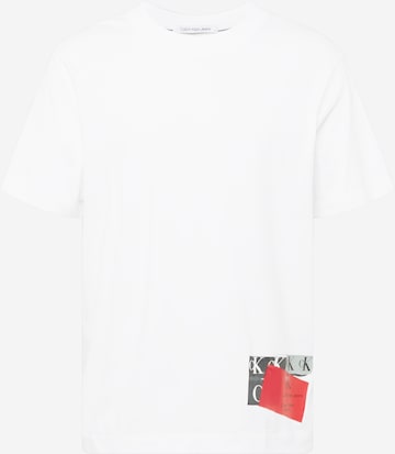 T-Shirt Calvin Klein Jeans en blanc : devant