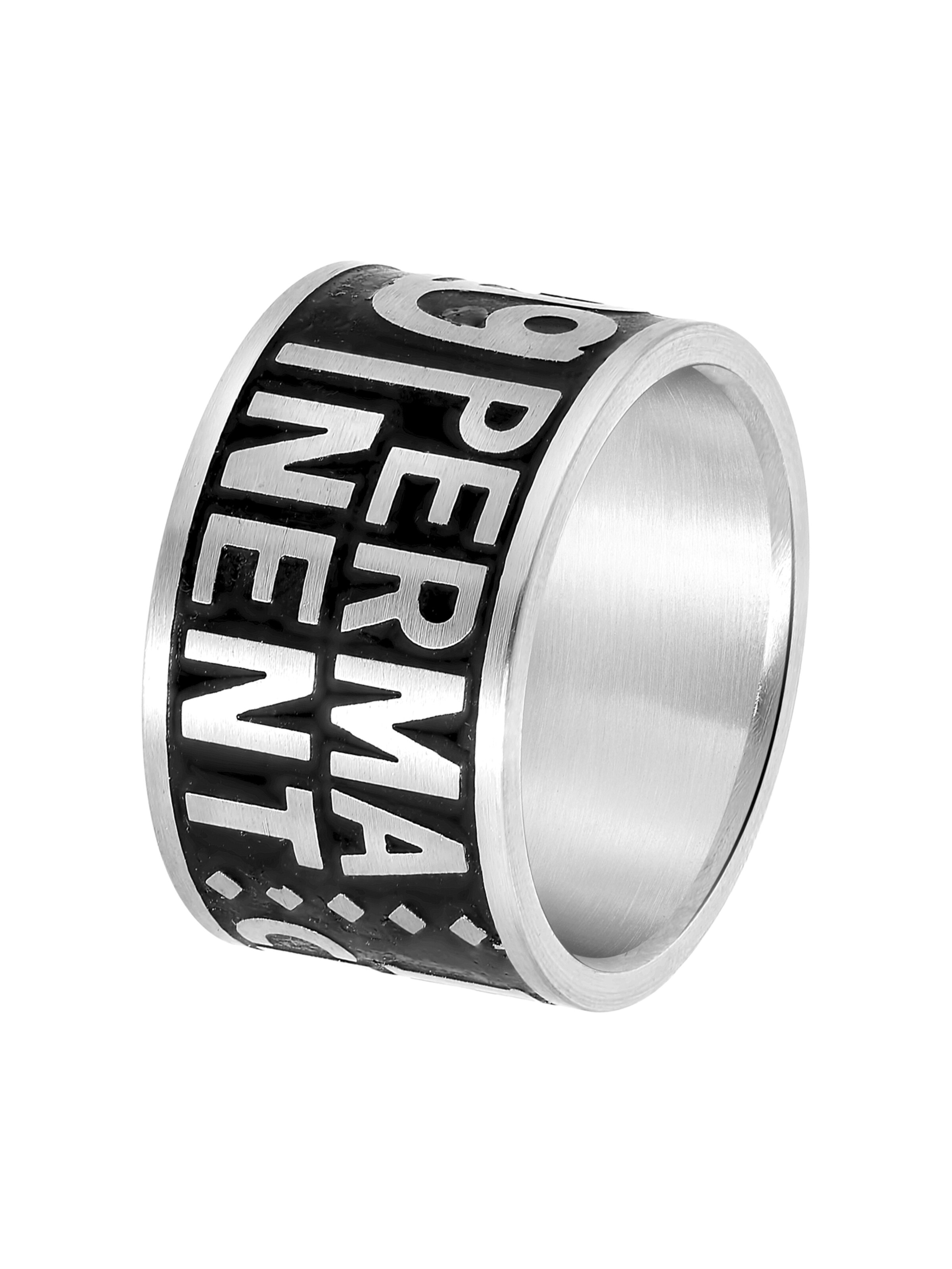 Lucardi Ring in Schwarz: Vorderseite