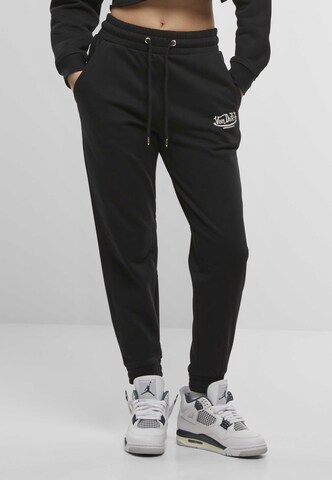 Von Dutch Originals Tapered Trousers 'Ellis' in Black: front