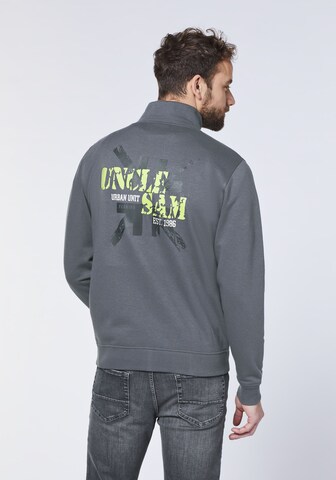 UNCLE SAM Zip-Up Hoodie in Grey