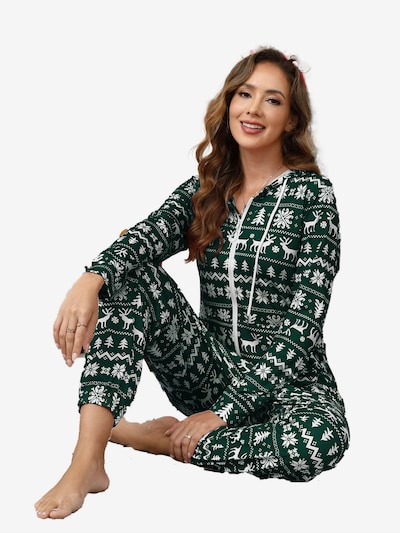 KoJooin Jumpsuit 'Damen Overall mit Print, Kapuze, Kordelzug, langen Ärmeln und Taschen Bequemer Freizeit Jumpsuit' in XL in Green, Item view